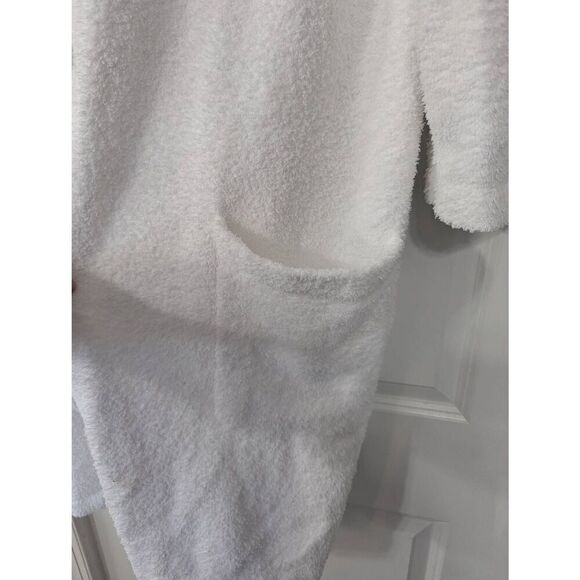 Pottery Barn Plush Robe women's size XL white long pockets teddy bath time sleep - Picture 4 of 10